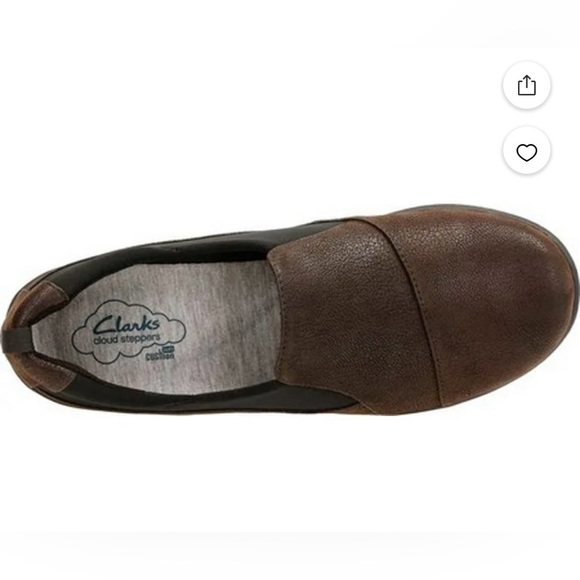 CLARKS Women's Comfort Cloud-steppers Sillian Paz Dark Brown Slip-On Loafers - Picture 7 of 16